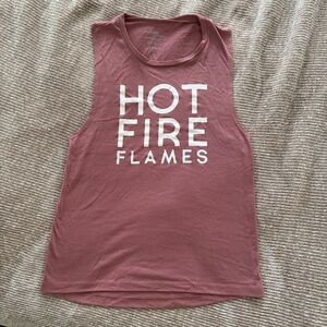 Whitney Simmons HOT FIRE FLAMES Pink Tank Size S